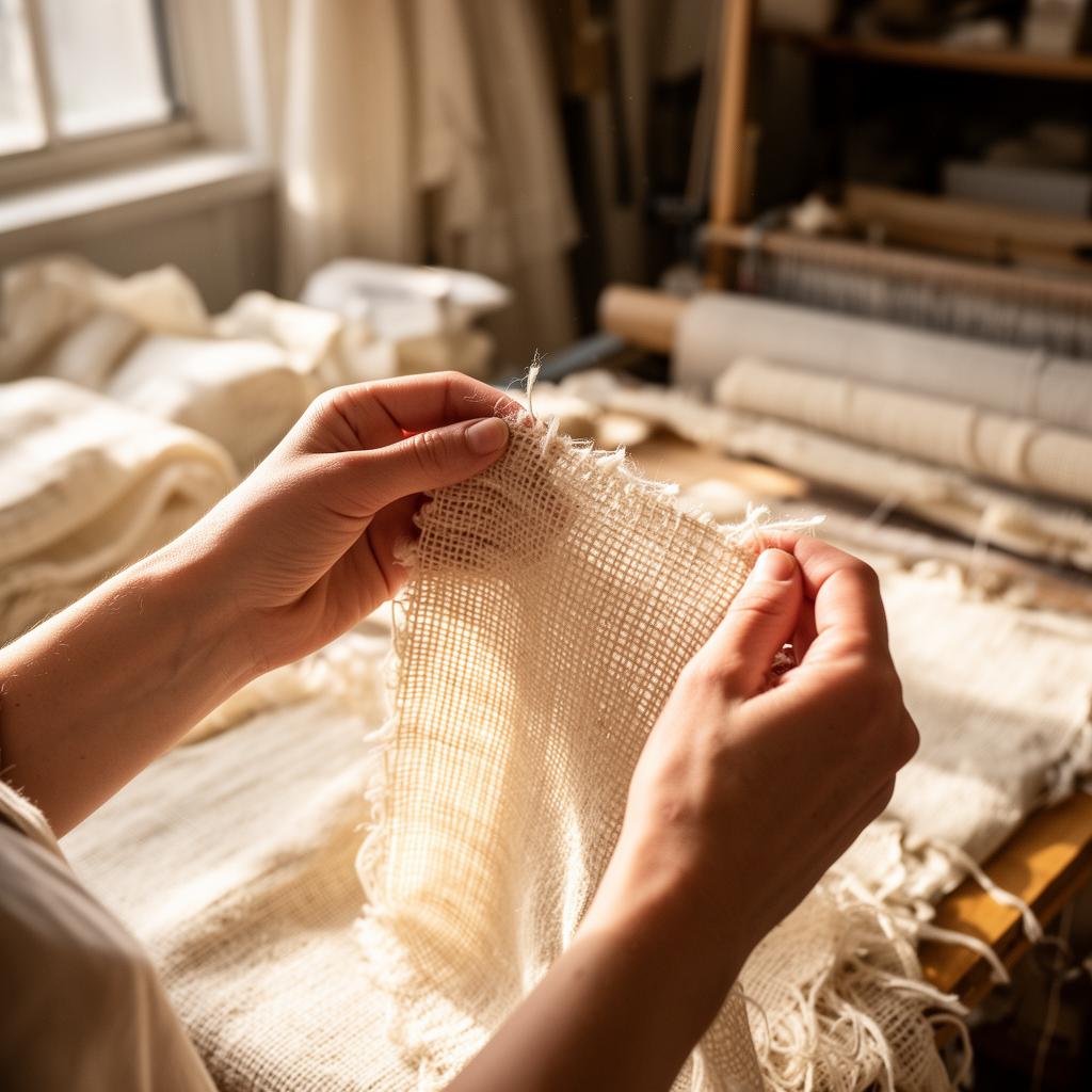 Inspecting a handwoven fabric sample